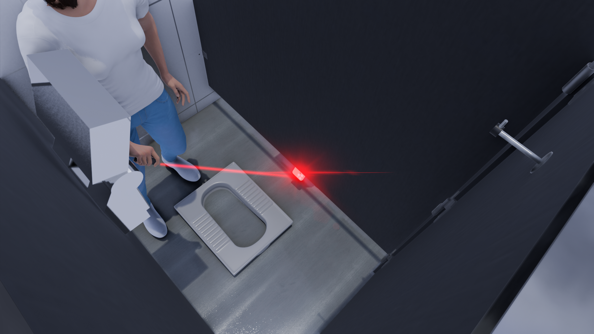Aim the laser pen