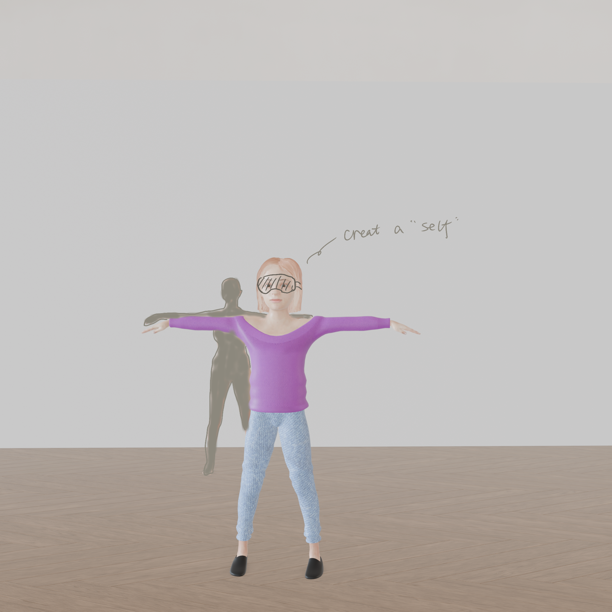 Concept illustration of constructing a self in VR