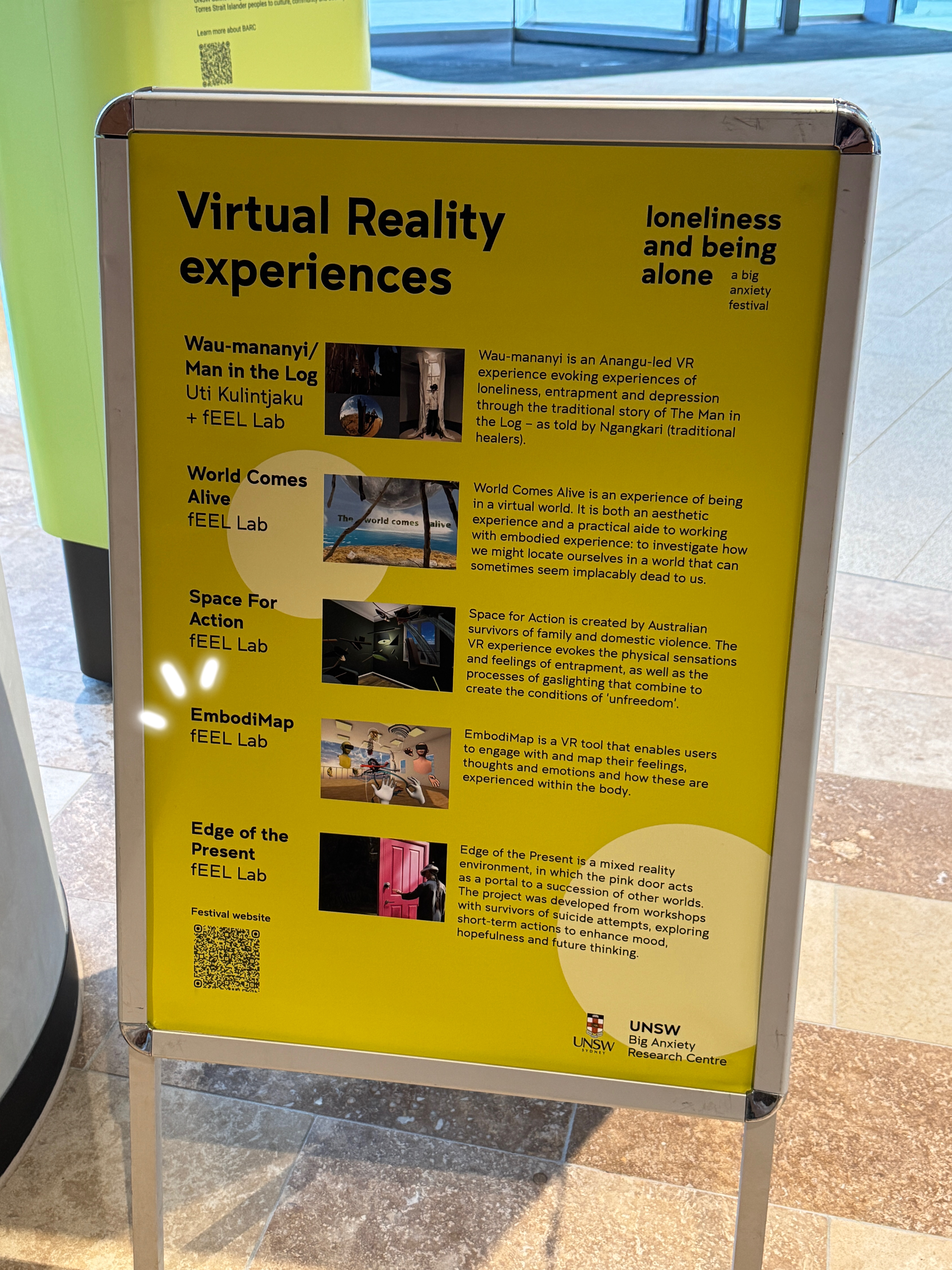 EmbodiMap listed among the VR experiences at the festival